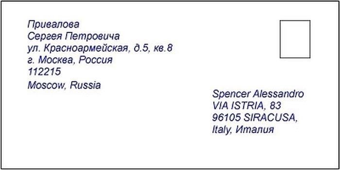Алгоритм действий при отправке заказных писем по России
