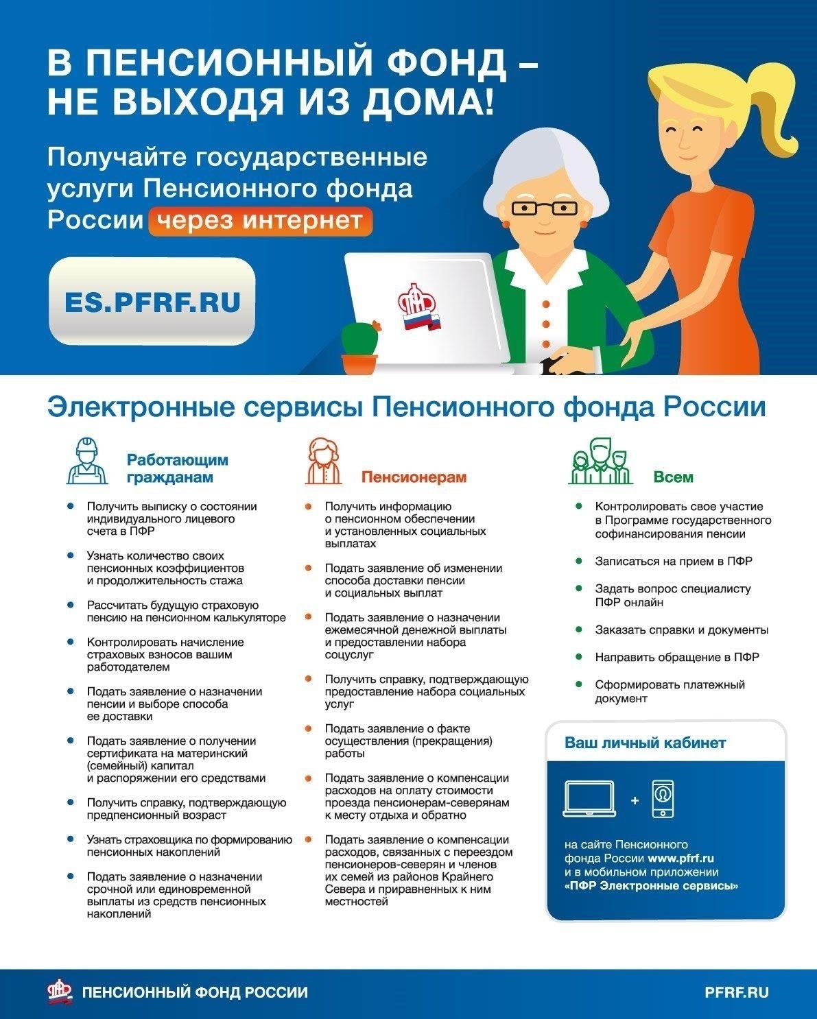 Как зайти на официальный сайт Пенсионного фонда