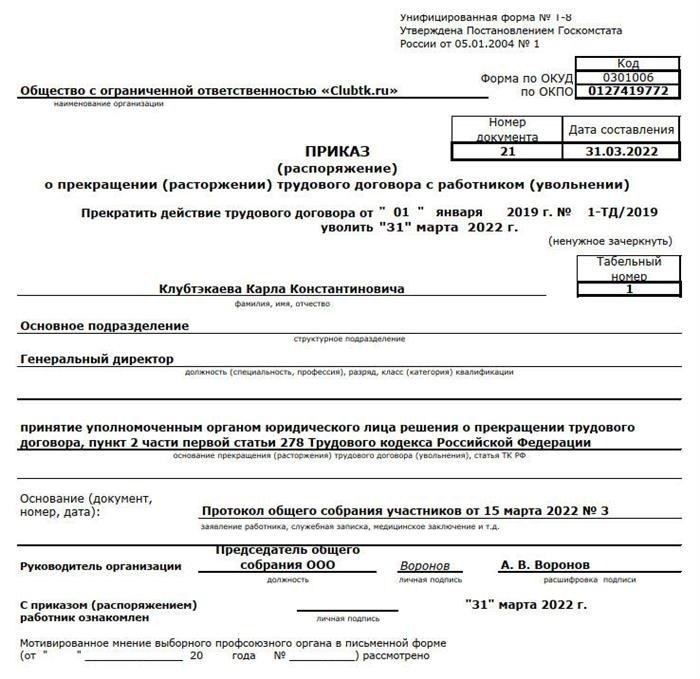 Обязательна ли компенсация директору при увольнении