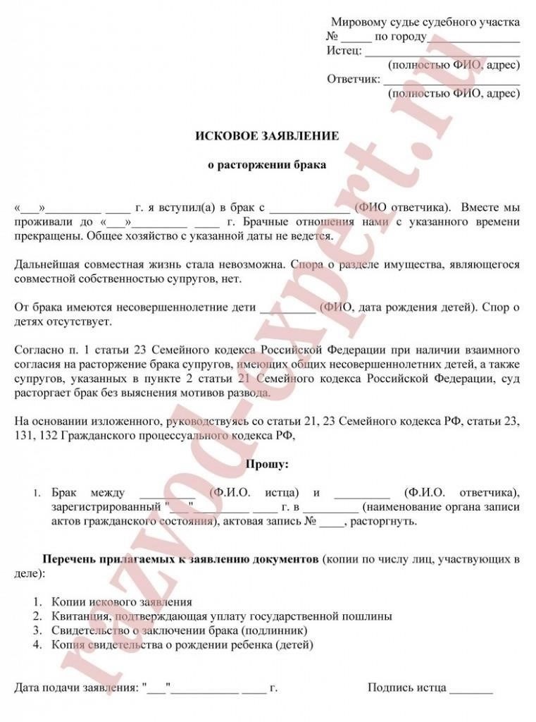 Подача заявления о разводе, участие суда и сроки