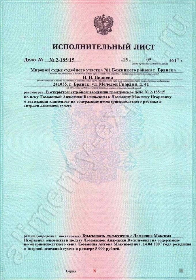 Понимание роли исполнительного листа по алиментам в судебном разбирательстве