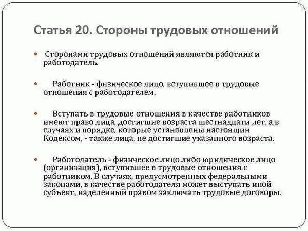 Права и обязанности работодателя в соответствии со статьей 20 Трудового кодекса РФ