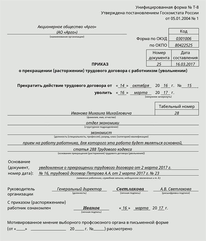 Как издать приказ об увольнении работника и рассчитать окончательный расчет