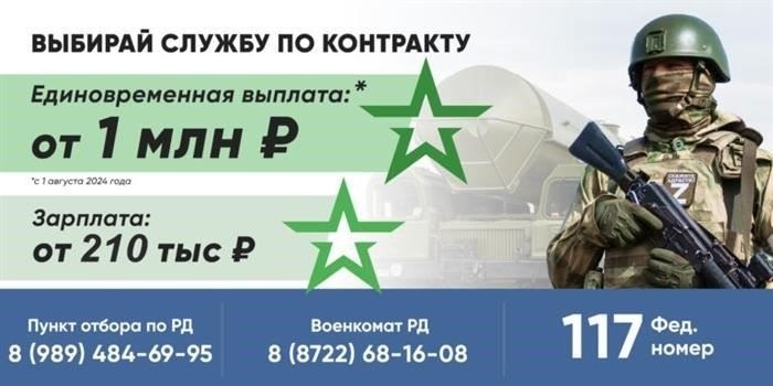 ПРИ ЗАКЛЮЧЕНИИ КОНТРАКТАЕДИНОВРЕМЕННАЯ ВЫПЛАТА 2 750 000 РУБЛЕЙ